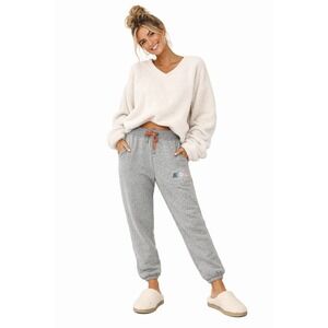 NWT New AYDA The Teddy Sweatpant Grey Logo Lounge Size S